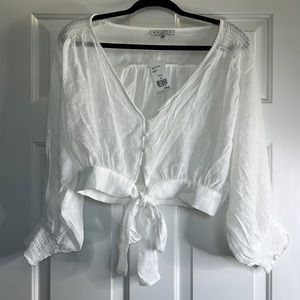 Hyfve white crop long sleeve size medium